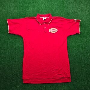 Papa Johns Pizza Polo Shirt Mens Large Red 15 Years Patch Employee Uniform Work